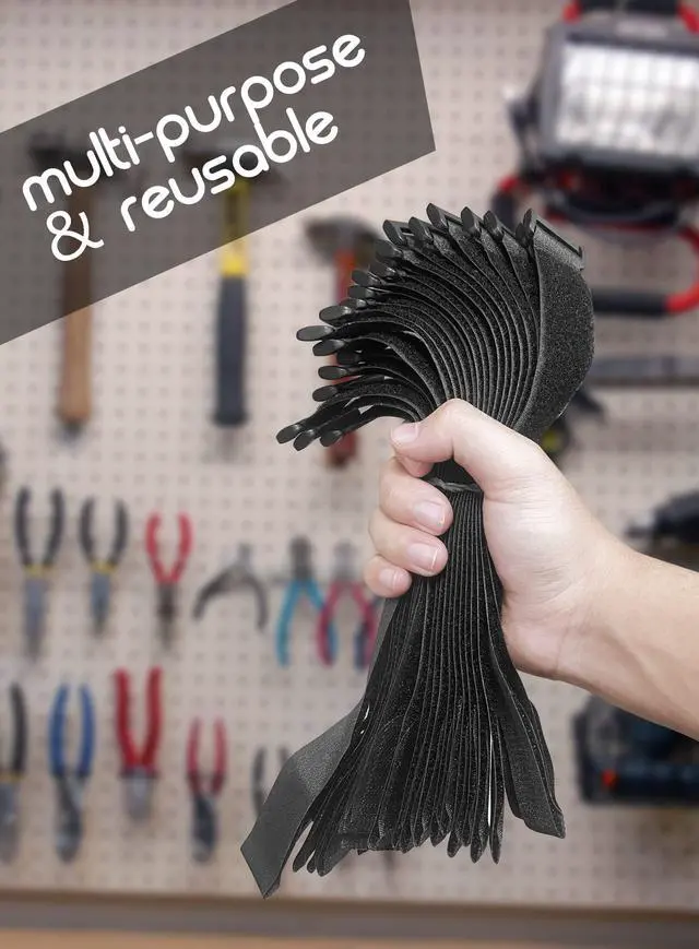 Alt view image 7 of 7 - 24 Pack Cable Straps Reusable Fastening Cinch Straps Wire Loop Ties 12 In | Adjustable Hook And Loop Straps with Buckle Nylon Extend Securing Strap for Extension Cord Wrap, Cable, Hose Organization