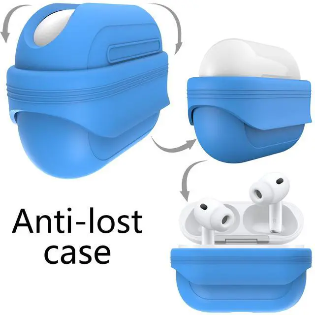 Alt view image 6 of 6 - Anti-Lost Case for AirPods Pro 3 one-Piece Design case,Wireless Charging, LED Visible,Lanyard Included. (Blue)