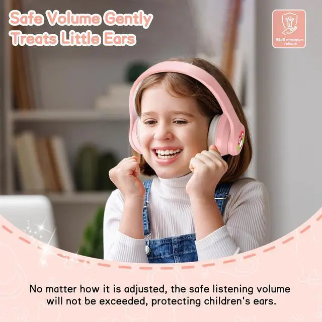 Alt view image 6 of 7 - Active Noise Cancelling Headphones for Kids Bluetooth 5.4 Foldable Adjustable Over Ear Headphone Support Wireless or 3.5mm Wired Mode for Toddler & Girls & Boys Teens