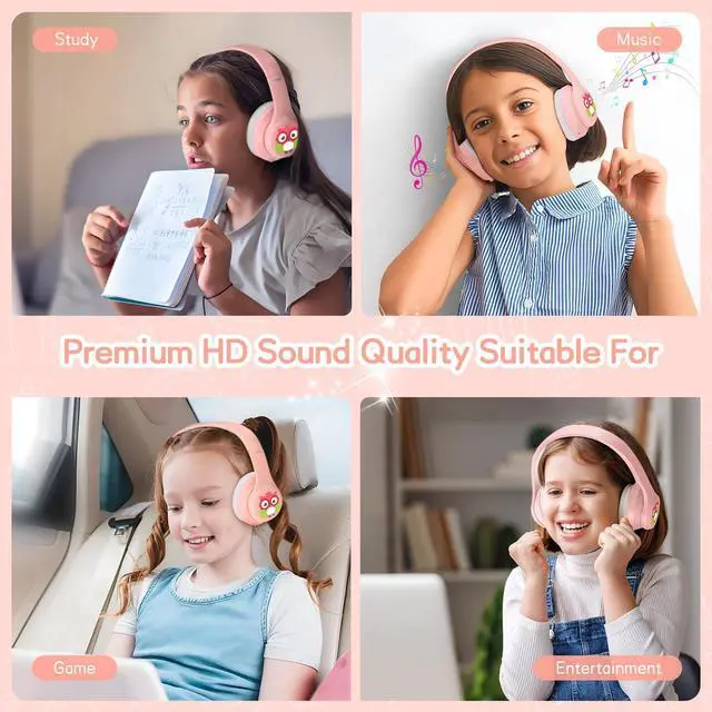 Alt view image 7 of 7 - Active Noise Cancelling Headphones for Kids Bluetooth 5.4 Foldable Adjustable Over Ear Headphone Support Wireless or 3.5mm Wired Mode for Toddler & Girls & Boys Teens