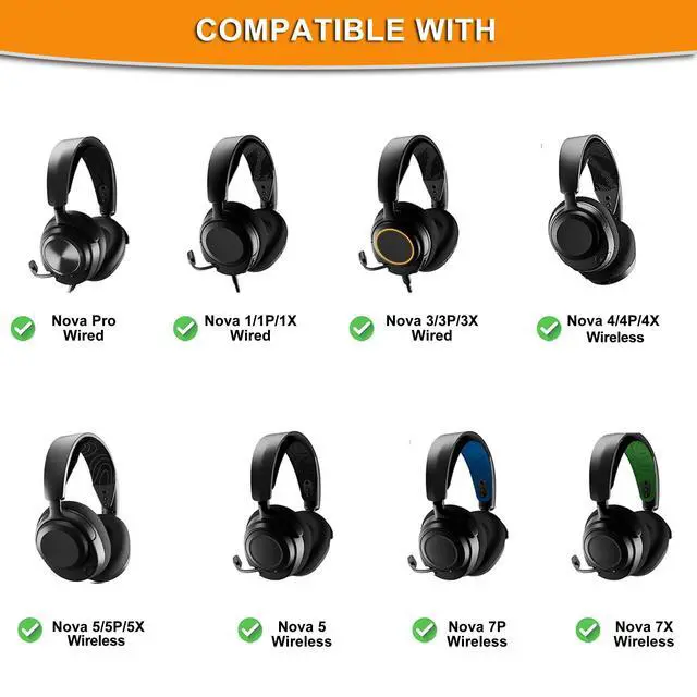 Alt view image 2 of 7 - Mesh Fabric Earpads for Arctis Nova Pro Wired, Nova 7/5/4/3/1-Black | (Not Fit Nova Pro Wireless), Also for for Arctis Nova Pro Wired, Nova (1/1X/1P/3/3P/3X/4/4P/4X/5/5P/5X/7/7X/7P) Headphones