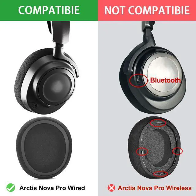 Alt view image 3 of 7 - Mesh Fabric Earpads for Arctis Nova Pro Wired, Nova 7/5/4/3/1-Black | (Not Fit Nova Pro Wireless), Also for for Arctis Nova Pro Wired, Nova (1/1X/1P/3/3P/3X/4/4P/4X/5/5P/5X/7/7X/7P) Headphones