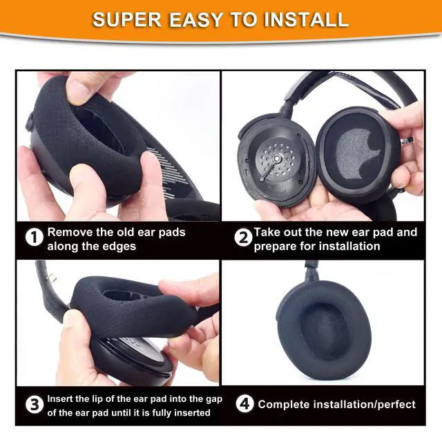 Alt view image 5 of 7 - Mesh Fabric Earpads for Arctis Nova Pro Wired, Nova 7/5/4/3/1-Black | (Not Fit Nova Pro Wireless), Also for for Arctis Nova Pro Wired, Nova (1/1X/1P/3/3P/3X/4/4P/4X/5/5P/5X/7/7X/7P) Headphones