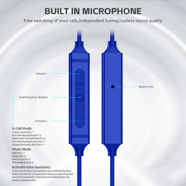 Alt view image 4 of 7 - USB C Headphones for iPhone 15 16 17,for Samsung S20-S23 A53 A54 Type C Wired Earbuds,Built-in Microphone Hi-Fi Bass Earphones,4.9ft Long Cord Magnetic in-Ear Ear Buds with 6 Ear Tips(Blue)
