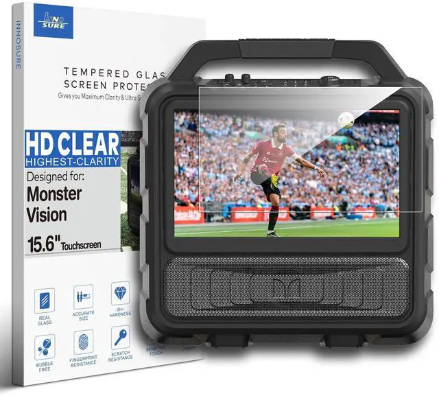 Main image of Premium Tempered Glass Screen Protector designed for Monster Vision Portable TV Entertainment System 15.6" Display Touchscreen 9H Anti Scratch (HD Clear)