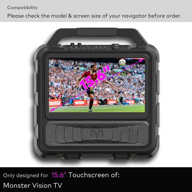 Alt view image 2 of 6 - Premium Tempered Glass Screen Protector designed for Monster Vision Portable TV Entertainment System 15.6" Display Touchscreen 9H Anti Scratch (HD Clear)