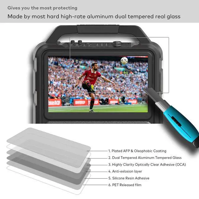 Alt view image 3 of 6 - Premium Tempered Glass Screen Protector designed for Monster Vision Portable TV Entertainment System 15.6" Display Touchscreen 9H Anti Scratch (HD Clear)