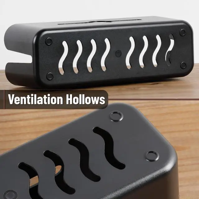 Alt view image 4 of 7 - Bates- Cable Management Box, Small, Cable Organizer Box, Cord Organizer Box, Cable Box Organizer, Cord Management Box, Cord Hider Box, Cord Box for Wires on Floor, Power Strip Cover Box Baby Proof