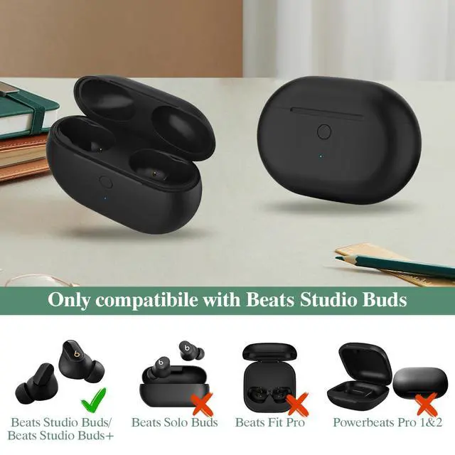 Alt view image 7 of 7 - Charging Case Replacement Compatible with Beats Studio Buds & Studio Buds+, Charger with Bluetooth Pairing Sync Button & 660mAh Built-in Battery (Not Include Beats Studio Buds) Black