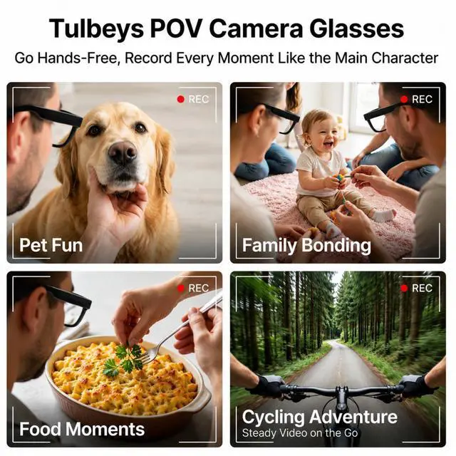 Alt view image 3 of 7 - AI Smart Glasses with Camera, 8MP HD Camera Glasses for Women Men | 1200P HD Video Recording, AI Object Recognition, Voice Assistant, Open-Ear Bluetooth Audio, Photochromic Lenses, Travel, Vlog