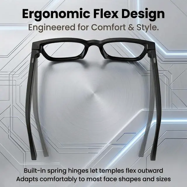 Alt view image 6 of 7 - AI Smart Glasses with Camera, 8MP HD Camera Glasses for Women Men | 1200P HD Video Recording, AI Object Recognition, Voice Assistant, Open-Ear Bluetooth Audio, Photochromic Lenses, Travel, Vlog