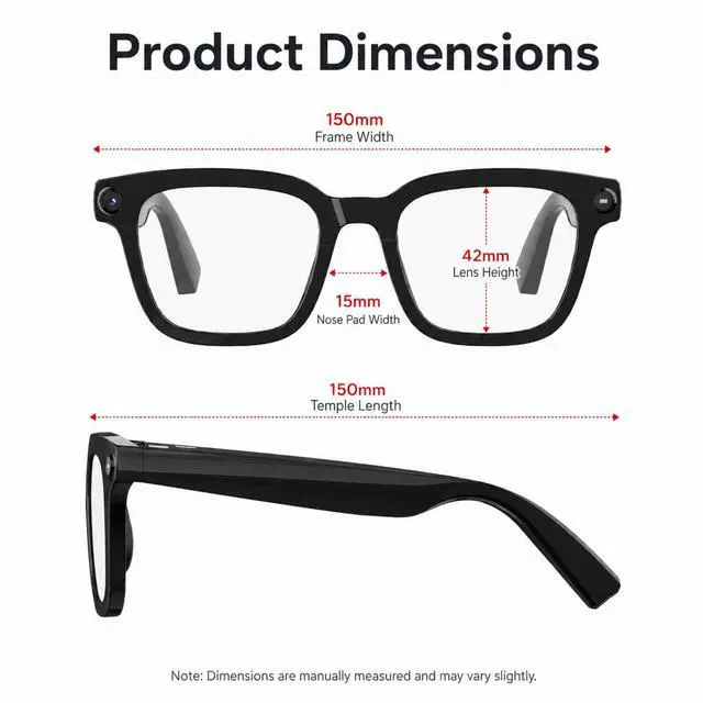 Alt view image 7 of 7 - AI Smart Glasses with Camera, 8MP HD Camera Glasses for Women Men | 1200P HD Video Recording, AI Object Recognition, Voice Assistant, Open-Ear Bluetooth Audio, Photochromic Lenses, Travel, Vlog