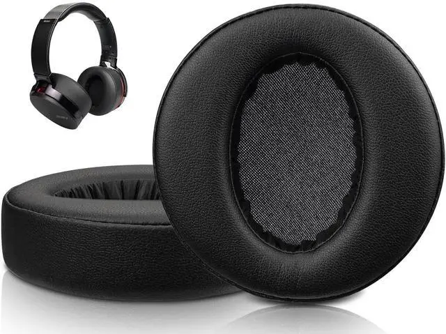 Main image of Earpads for Sony MDR-XB950, XB950BT, XB950B1, XB950N1, XB950AP Over-Ear Headphones, Ear Pads with Softer Protein Leather, Noise Isolation Memory Foam - Black