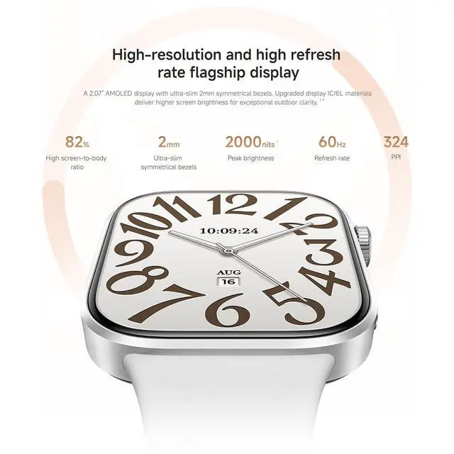 Alt view image 2 of 7 - Redmi Watch 6 Smart Watch, 2.07'' AMOLED Display, GPS, Heart Rate/Sleep/Stress Tracking, 150+ Sports Modes, 24-Day Battery Life, 5ATM, for Android & iOS, Black