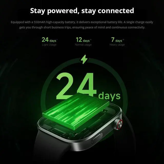 Alt view image 4 of 7 - Redmi Watch 6 Smart Watch, 2.07'' AMOLED Display, GPS, Heart Rate/Sleep/Stress Tracking, 150+ Sports Modes, 24-Day Battery Life, 5ATM, for Android & iOS, Black