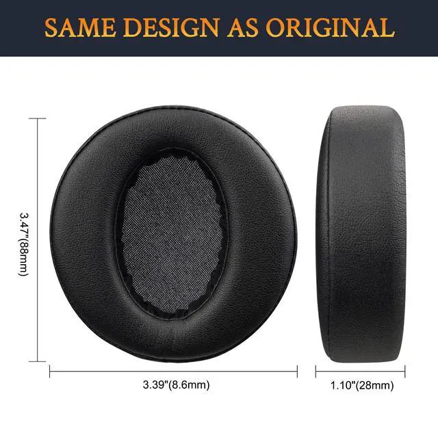 Alt view image 7 of 7 - Earpads for Sony MDR-XB950, XB950BT, XB950B1, XB950N1, XB950AP Over-Ear Headphones, Ear Pads with Softer Protein Leather, Noise Isolation Memory Foam - Black