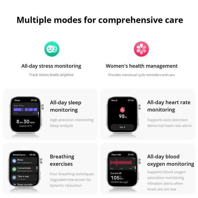 Alt view image 7 of 7 - Redmi Watch 6 Smart Watch, 2.07'' AMOLED Display, GPS, Heart Rate/Sleep/Stress Tracking, 150+ Sports Modes, 24-Day Battery Life, 5ATM, for Android & iOS, Black