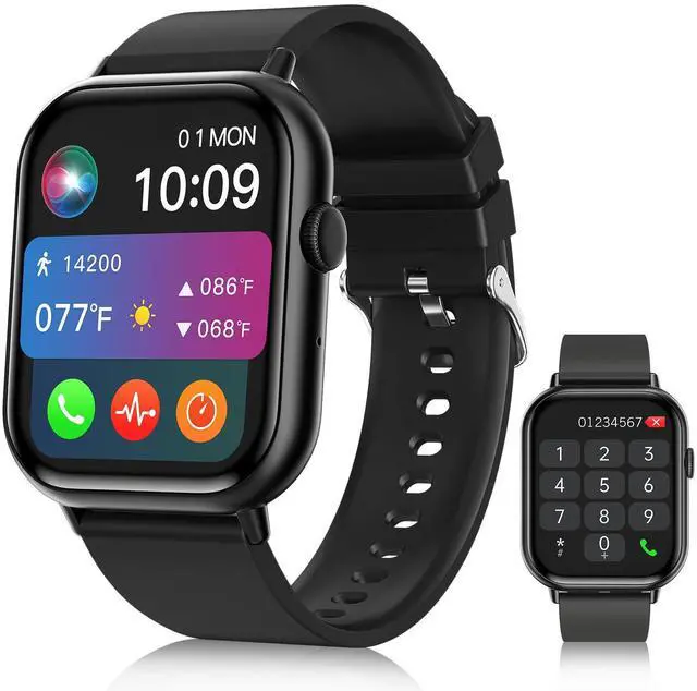 Main image of Smart Watches for Men Women, 2.01" HD Screen Fitness Tracker Watch with Blood Pressure/Heart Rate/Sleep Monitor, Smart Watch for Android iOS Phones, IP67 Waterproof Sport Watch (Black)
