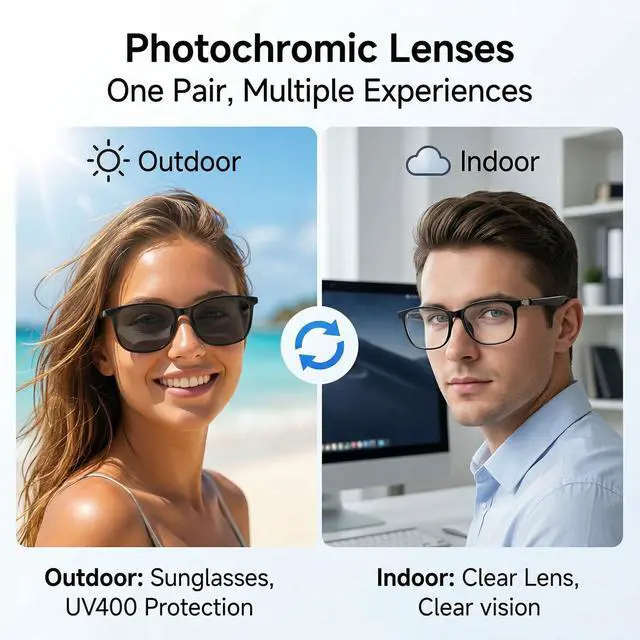 Alt view image 5 of 7 - AI Smart Translation Glasses with Speakers | Bluetooth, 164 Language Translator, Photochromic Lenses, Adjustable Hinges, 170mAh Battery