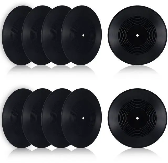 Main image of 12 Inch Black Blank Vinyl Records, 10 Pcs Fake Retro Vinyl Records for Wall Decor, DIY Doodle Project, Wedding Signing