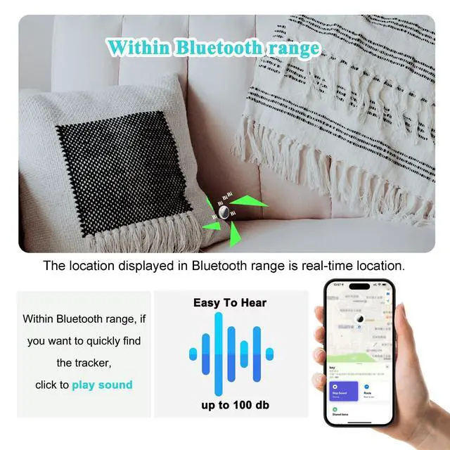 Alt view image 4 of 7 - Air Tracker Tags 4 Pack, Apple MFi Certified for iPhone iPad Find My iOS | Item Finder Smart Tag Key Locator with Sound, Bluetooth Luggage Tag for Suitcases Keys Bags Pets Wallet, Battery Replaceable