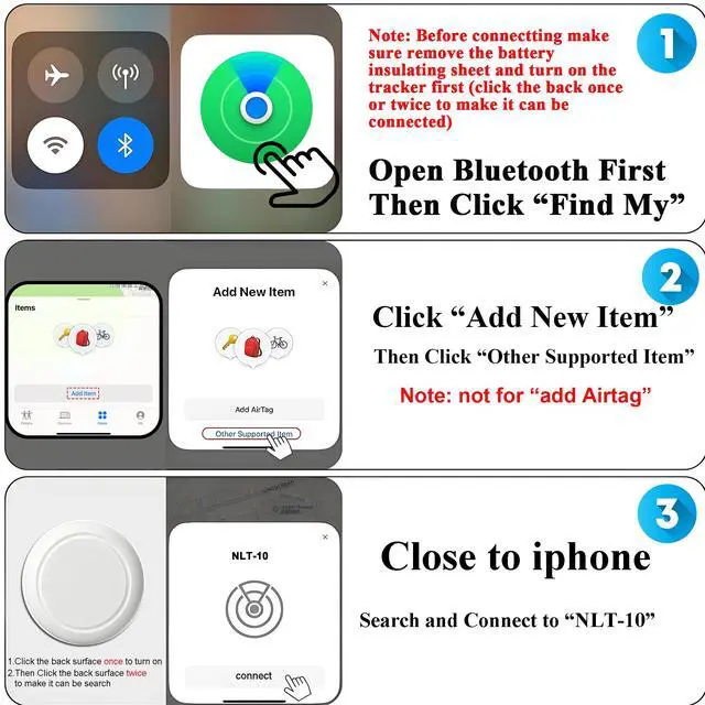 Alt view image 7 of 7 - Air Tracker Tags 4 Pack, Apple MFi Certified for iPhone iPad Find My iOS | Item Finder Smart Tag Key Locator with Sound, Bluetooth Luggage Tag for Suitcases Keys Bags Pets Wallet, Battery Replaceable