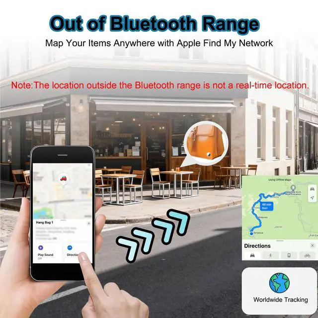 Alt view image 5 of 7 - Air Tracker Tags 4 Pack, Apple MFi Certified for iPhone iPad Find My iOS | Item Finder Smart Tag Key Locator with Sound, Bluetooth Luggage Tag for Suitcases Keys Bags Pets Wallet, Battery Replaceable
