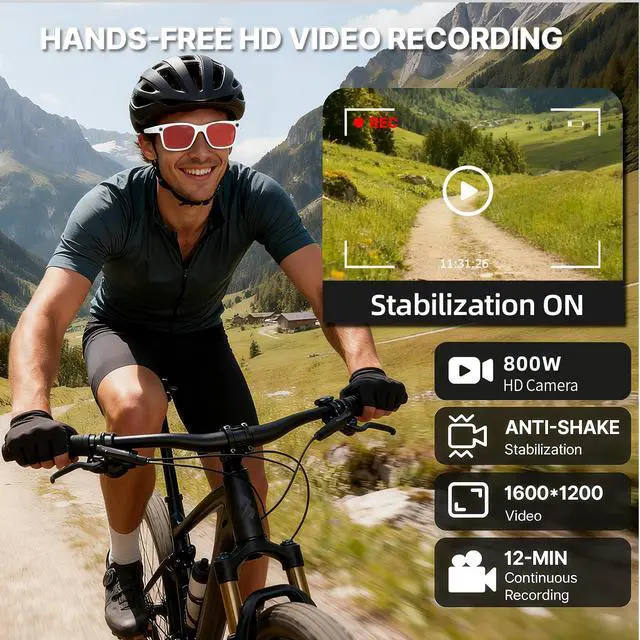 Alt view image 3 of 7 - Sunglasses with Camera for Women, 12-Min Video Recording 8MP 1200P HD UV400 | Bluetooth Smart Glasses with Dual Mic Calls and Open Ear Audio,32G AI Voice Assistant,Beach Vacation,Driving and Hiking