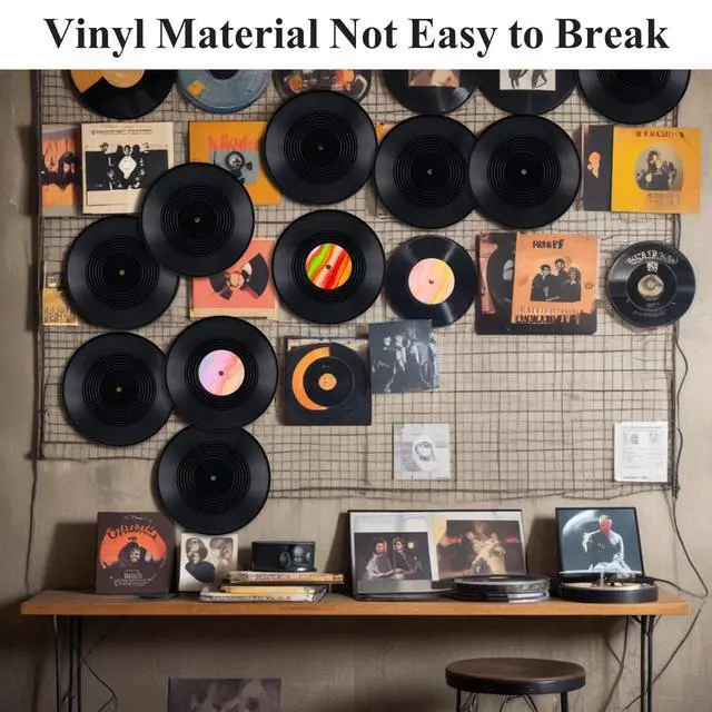 Alt view image 4 of 7 - 12 Inch Black Blank Vinyl Records, 10 Pcs Fake Retro Vinyl Records for Wall Decor, DIY Doodle Project, Wedding Signing