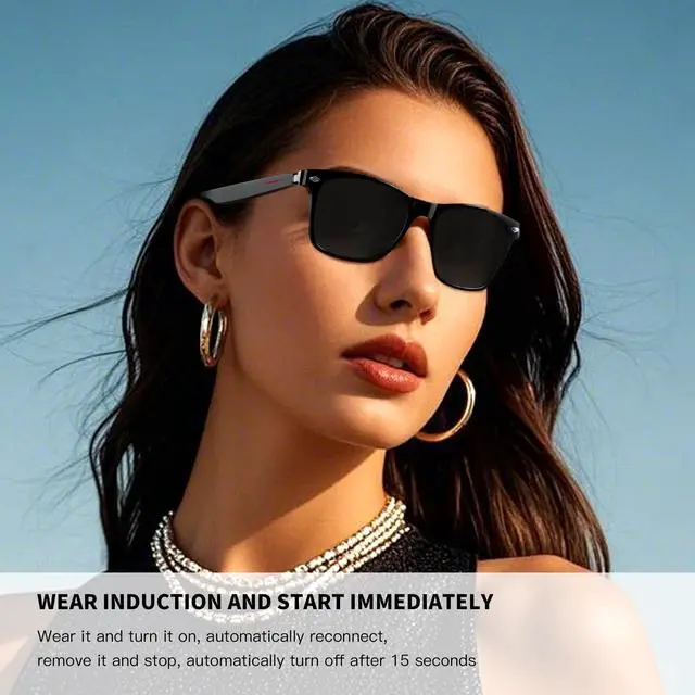 Alt view image 3 of 7 - Smart Glasses, Bluetooth Sunglasses, New Upgraded Smart Glasses for Men/Women, Open Ear Speaker, Voice Assistant Compatible, Hands-Free Calls