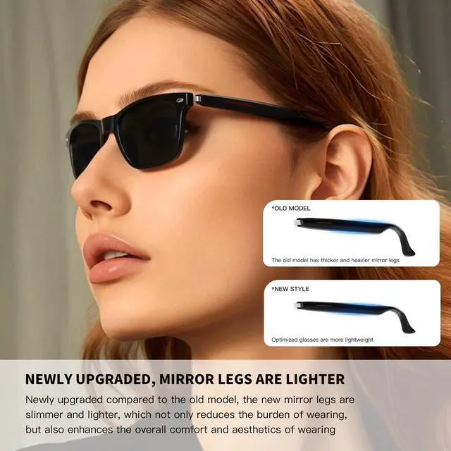 Alt view image 6 of 7 - Smart Glasses, Bluetooth Sunglasses, New Upgraded Smart Glasses for Men/Women, Open Ear Speaker, Voice Assistant Compatible, Hands-Free Calls