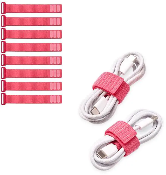 Main image of Cinch Straps - 5" (8-Pack) Coral | Appliance Cord Organizer and Cable Ties for Chargers and Home Office Accessories