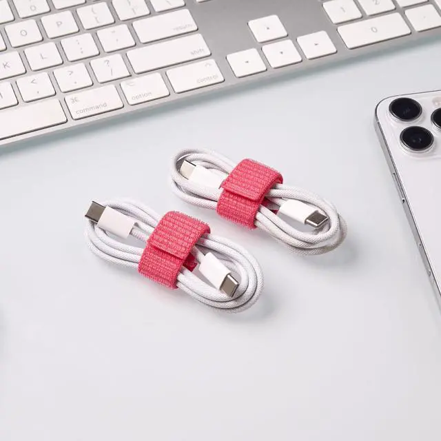 Alt view image 5 of 6 - Cinch Straps - 5" (8-Pack) Coral | Appliance Cord Organizer and Cable Ties for Chargers and Home Office Accessories