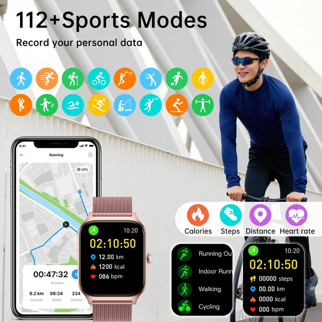Alt view image 4 of 7 - Smart Watch for Women Fitness Tracker: Rose Gold Make/Answer Call Smart Watches for Women Waterproof Digital Mens Watches Running Smartwatch Android Phone iPhone Samsung Compatible Heart Rate Monitor