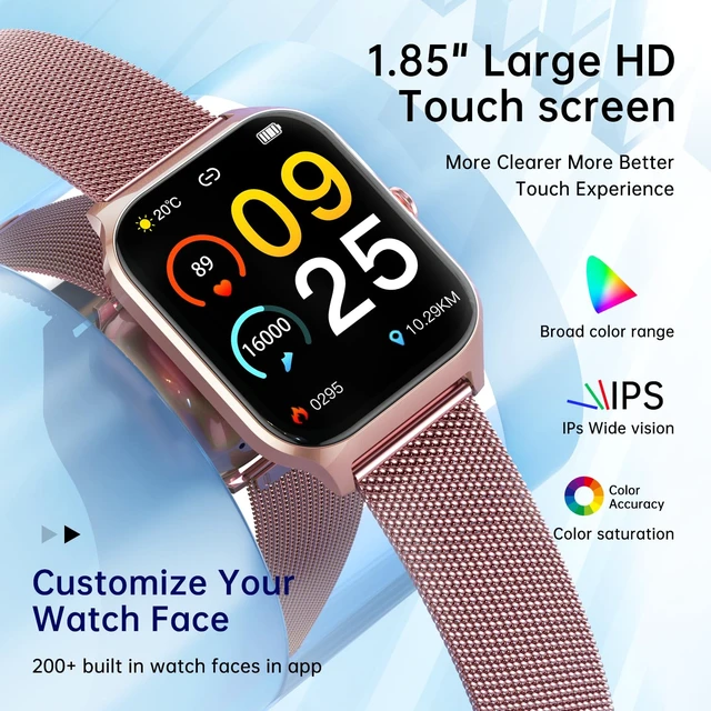 Alt view image 6 of 7 - Smart Watch for Women Fitness Tracker: Rose Gold Make/Answer Call Smart Watches for Women Waterproof Digital Mens Watches Running Smartwatch Android Phone iPhone Samsung Compatible Heart Rate Monitor