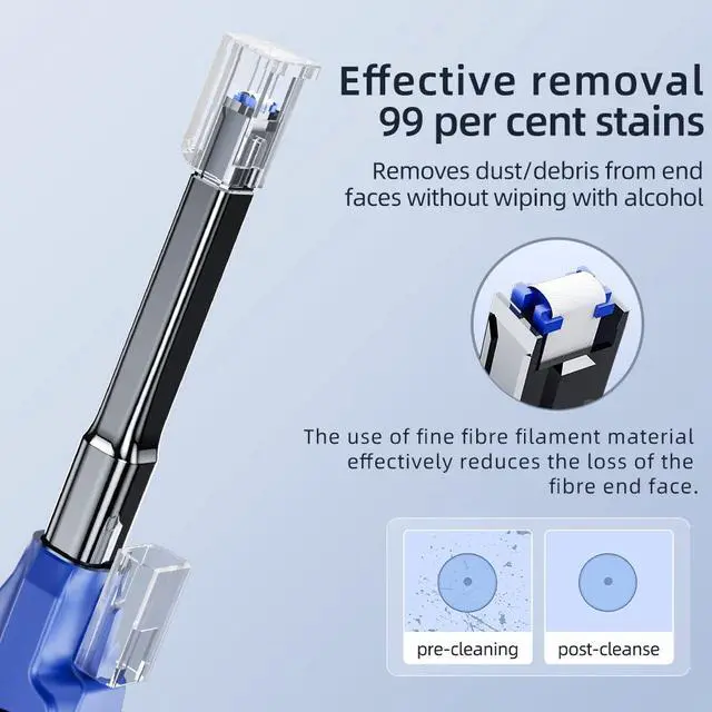 Alt view image 3 of 7 - Fiber Optic Cleaner for MTP/MPO Connector, Over 500 Times Cleans,Fiber Endface Cleans & Optical Connector Cleans(Blue)