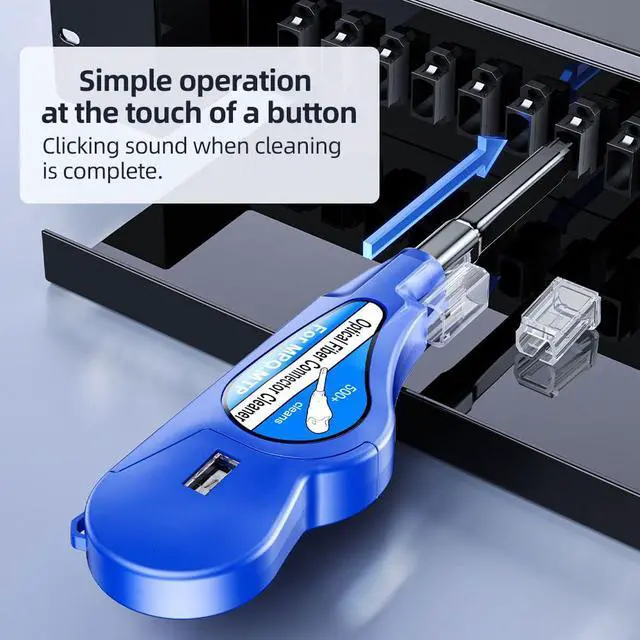 Alt view image 4 of 7 - Fiber Optic Cleaner for MTP/MPO Connector, Over 500 Times Cleans,Fiber Endface Cleans & Optical Connector Cleans(Blue)