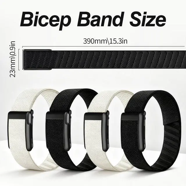 Alt view image 2 of 7 - Bicep Band Compatible with Whoop 5.0 One/Peak & Life (MGECG) - Breathable, Quick-Dry Comfortable Adjustable Nylon Arm Strap for Workout & Activity Tracking
