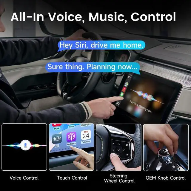 Alt view image 4 of 7 - CarPlay Box Streaming Device for Car YouTube, TikTok, Netflix CarPlay Adapter | Convert Wired to Wireless CarPlay & Android Auto | Android 13.0, 8-Core, 8GB+128GB, SM6225, Blue