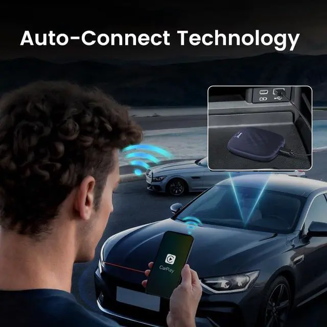 Alt view image 5 of 7 - CarPlay Box Streaming Device for Car YouTube, TikTok, Netflix CarPlay Adapter | Convert Wired to Wireless CarPlay & Android Auto | Android 13.0, 8-Core, 8GB+128GB, SM6225, Blue