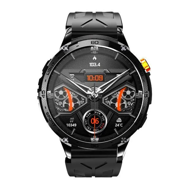 Alt view image 3 of 6 - Alpha Smartwatch for Men, Big Face Tactical Smart Watch, Large AMOLED Display, 720mAh 21-Day Battery, Built-in Flashlight, Bluetooth Calling, IP68 Water Resistant, for Android iPhone