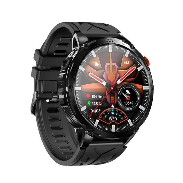 Alt view image 5 of 6 - Alpha Smartwatch for Men, Big Face Tactical Smart Watch, Large AMOLED Display, 720mAh 21-Day Battery, Built-in Flashlight, Bluetooth Calling, IP68 Water Resistant, for Android iPhone