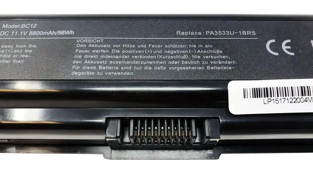 Alt view image 4 of 7 - New Battery 98 WH PA3727U-1BAS PA3727U-1BRS Compatible for Toshiba Satellite A200 A205 A210 A305 A505 L305 L455 L500 L505 PA3533U-1BRS PA3533U-1BAS PA3534U-1BAS PA3534U-1BRS PA3535U-1BAS