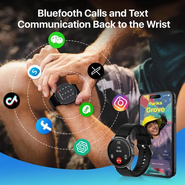 Alt view image 7 of 7 - AI Chatgpt,Smart Watch for Woman,Translator Watch,Fitness Tracker with Heart Rate & Sleep Monitor,Answer/Make Call,AMOLED Touchsreen, Watch for iPhone/Samsung/Android,50+Sport Modes,3ATM Waterproof
