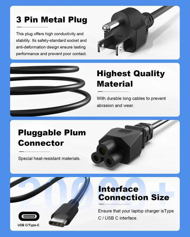 Alt view image 4 of 6 - 100W USB-C Charger for ASUS ROG Xbox Ally X Z1 Extreme, Rog Ally Handheld | For ROG Ally X / Ally / Z1 Extreme A20-100P1A; Also Flow Z13, Strix G16 G18, Zephyrus G14, VivoBook, ZenBook, ExpertBook