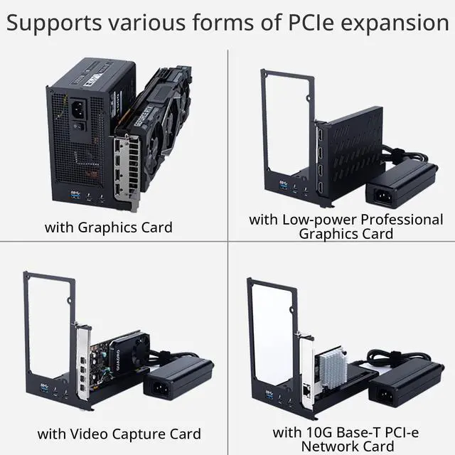Alt view image 4 of 6 - ANQ-L336 Mini eGPU Enclosure 40Gbps Thunderbolt3/4 USB4 for Laptop Compatible with Win/Linux/MacOS/ROG Ally X/Claw 8, PCIe External GPU Dock with PD 85W, Support NVIDIA/AMD, DC/ATX/SFX/Flex