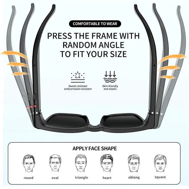 Alt view image 2 of 7 - Ai Smart Glasses with Camera, 4K 8MP HD Photo and Video Recording with Real-Time Translation/Object Recognition/AI Voice Q&A/Recording, Calls and Music, UV & Blue Light Protection, Photochromic lens