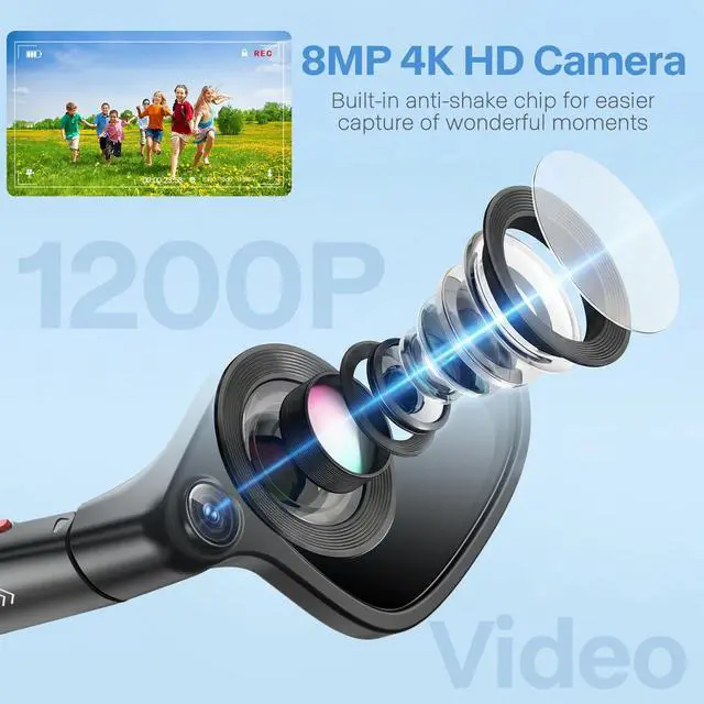 Alt view image 4 of 7 - Ai Smart Glasses with Camera, 4K 8MP HD Photo and Video Recording with Real-Time Translation/Object Recognition/AI Voice Q&A/Recording, Calls and Music, UV & Blue Light Protection, Photochromic lens