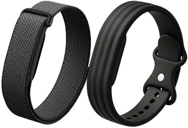 Main image of 2 Pack Band for Google Fitbit Air, Silicone and Nylon Material with Metal Buckle,Stretchy Elastic Sport Strap, Wristband for Women and Men