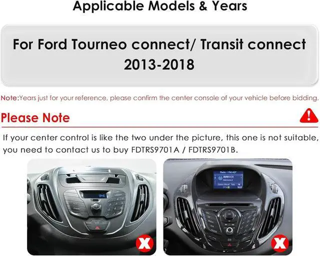 Alt view image 2 of 7 - Android14 Car Radio Upgrade for Frod Transit Connect/Tourneo Connect 2013-2018 10.4 Inch IPS Touch Screen Supports Wireless Carplay/Android Auto,SWC, WLAN/4G, FM 2GB & 64GB Car Tablet